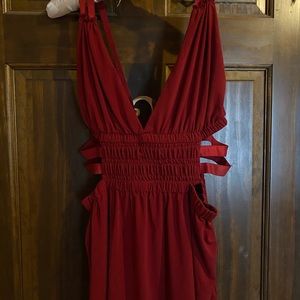 Red strapy tank top from express